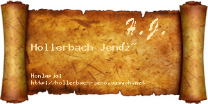 Hollerbach Jenő névjegykártya